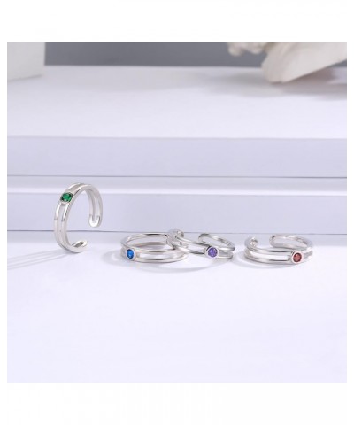 Sterling Silver Toe Rings for Women - Birthstone Toe Ring Adjustable Minimalist Jewelry for Summer Vacation Beach November $1...