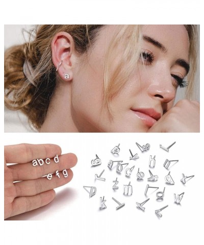 925 Sterling Silver Lowercase Letter A-Z Initial Stud Earrings for Women Girls Hypoallergenic (with Gift Box) x $9.17 Earrings