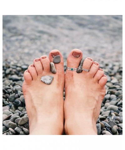 Sterling Silver Toe Rings for Women - Birthstone Toe Ring Adjustable Minimalist Jewelry for Summer Vacation Beach November $1...