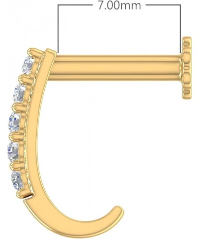 0.06 to 0.13 Carat 5-Stones Diamond Nose Pin Open Hoop in 18K Gold (SI1-SI2 Clarity) - IGI Certified Yellow Gold 0.06 carats ...