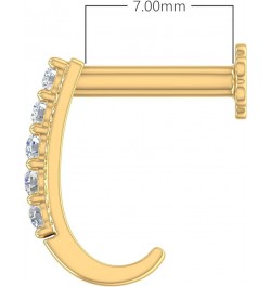 0.06 to 0.13 Carat 5-Stones Diamond Nose Pin Open Hoop in 18K Gold (SI1-SI2 Clarity) - IGI Certified Yellow Gold 0.06 carats ...