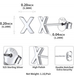 925 Sterling Silver Lowercase Letter A-Z Initial Stud Earrings for Women Girls Hypoallergenic (with Gift Box) x $9.17 Earrings