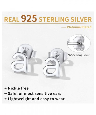 925 Sterling Silver Lowercase Letter A-Z Initial Stud Earrings for Women Girls Hypoallergenic (with Gift Box) x $9.17 Earrings