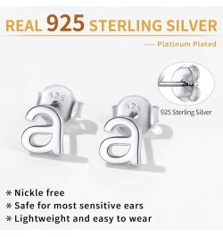 925 Sterling Silver Lowercase Letter A-Z Initial Stud Earrings for Women Girls Hypoallergenic (with Gift Box) x $9.17 Earrings