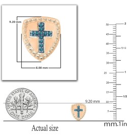 0.04 Carat (ctw) Round Diamond Knight Shield with Faith Cross Shaped Screwback Stud Earrings for Women | Available in 10K/14K...