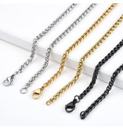 Stainless Steel Chain for Mens Gold Black and Steel natural color 3mm 4mm 5mm Steel natural color $6.69 Necklaces