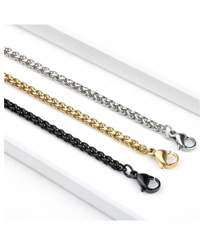 Stainless Steel Chain for Mens Gold Black and Steel natural color 3mm 4mm 5mm Steel natural color $6.69 Necklaces