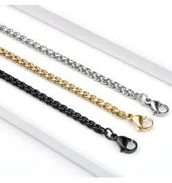 Stainless Steel Chain for Mens Gold Black and Steel natural color 3mm 4mm 5mm Steel natural color $6.69 Necklaces