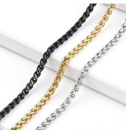 Stainless Steel Chain for Mens Gold Black and Steel natural color 3mm 4mm 5mm Steel natural color $6.69 Necklaces