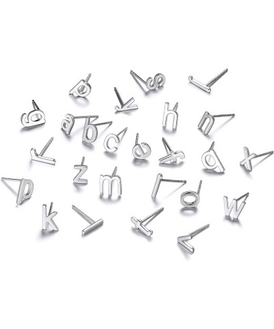 925 Sterling Silver Lowercase Letter A-Z Initial Stud Earrings for Women Girls Hypoallergenic (with Gift Box) x $9.17 Earrings