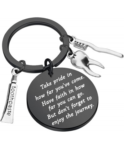 Dentist Keychain Gifts Dental Hygienist Gift Dentist Assistant Gifts Dental Jewelry for DH Dentist Inspirational Gifts Black ...