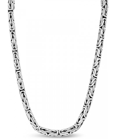 Oxidized 925 Sterling Silver Bali Byzantine Chain Necklace, Hook Eye Closure, Hypoallergenic, Unisex Men's Women's 5 mm $81.8...