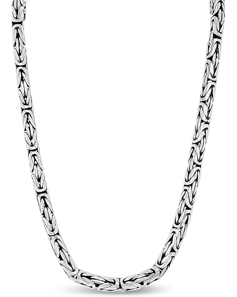 Oxidized 925 Sterling Silver Bali Byzantine Chain Necklace, Hook Eye Closure, Hypoallergenic, Unisex Men's Women's 5 mm $81.8...