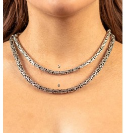 Oxidized 925 Sterling Silver Bali Byzantine Chain Necklace, Hook Eye Closure, Hypoallergenic, Unisex Men's Women's 5 mm $81.8...