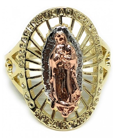 Gold Plated Women's Tri-Color Virgin Mary Ring Virgen de Guadalupe Anillo $13.50 Rings