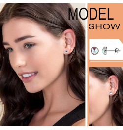 G23 Titanium Crystal Stud Earrings for Women Girls Earrings Hypoallergenic 4mm 5mm 7mm Nickel Free Earring Studs for Sensitiv...