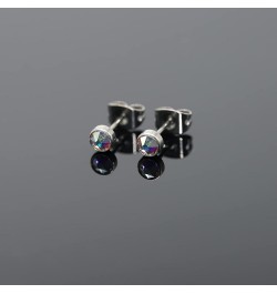 G23 Titanium Crystal Stud Earrings for Women Girls Earrings Hypoallergenic 4mm 5mm 7mm Nickel Free Earring Studs for Sensitiv...