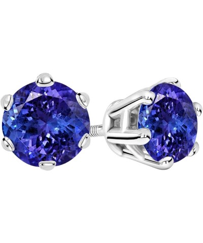 1/2-10 Carat Total Weight Tanzanite Stud Earrings 6 Prong Screw Back White Gold 2.0 carats $664.57 Earrings