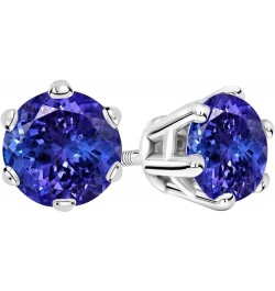 1/2-10 Carat Total Weight Tanzanite Stud Earrings 6 Prong Screw Back White Gold 2.0 carats $664.57 Earrings