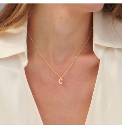 Initial Necklaces for Women - 14k Gold Plated Dainty Letter Necklace Simple Alphabet A-Z Necklace Personalized Monogram Name ...