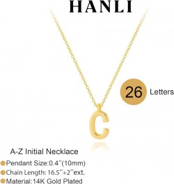 Initial Necklaces for Women - 14k Gold Plated Dainty Letter Necklace Simple Alphabet A-Z Necklace Personalized Monogram Name ...