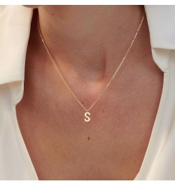 Initial Necklaces for Women - 14k Gold Plated Dainty Letter Necklace Simple Alphabet A-Z Necklace Personalized Monogram Name ...