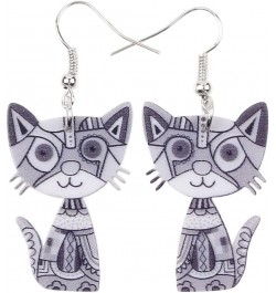 Acrylic Drop Cat Earrings Pets Funny Design 7 Color Lovely Gift For Girl Women By The Gray $7.07 Earrings