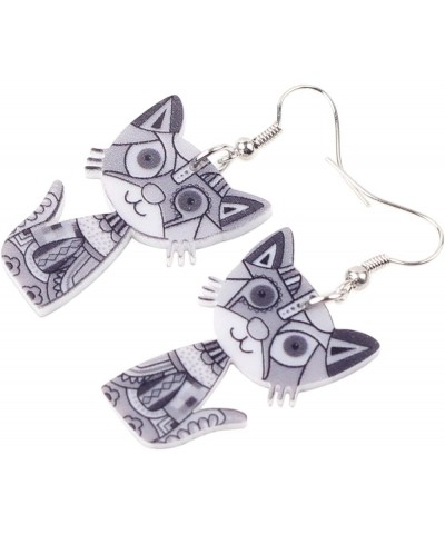 Acrylic Drop Cat Earrings Pets Funny Design 7 Color Lovely Gift For Girl Women By The Gray $7.07 Earrings