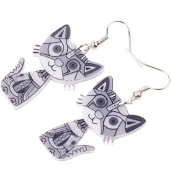 Acrylic Drop Cat Earrings Pets Funny Design 7 Color Lovely Gift For Girl Women By The Gray $7.07 Earrings