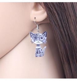 Acrylic Drop Cat Earrings Pets Funny Design 7 Color Lovely Gift For Girl Women By The Gray $7.07 Earrings