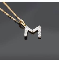 Initial Charms Pendants Necklaces for Womens Girls - Round Cut Natural Diamond Alphabet Letter Personalized Necklaces 18" Cha...