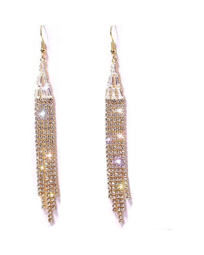 Earrings For Women Crystal Long Tassel Earrings for Women Silver Gold Rhinestone Earrings Dangling For Women Girls Dangle Ear...