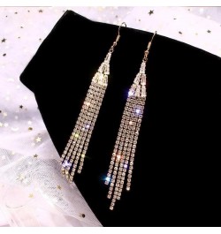 Earrings For Women Crystal Long Tassel Earrings for Women Silver Gold Rhinestone Earrings Dangling For Women Girls Dangle Ear...