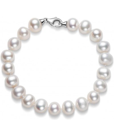 Freshwater Cultured Pearl Bracelet White Pearl All Shape Clasp Strand Bracelets for Women Jewelry Gift Size: 6-7mm/7-8mm/8-9m...