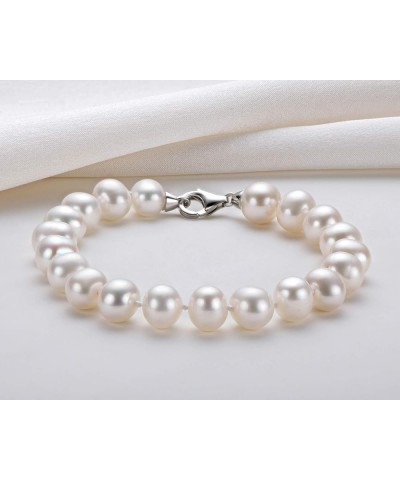 Freshwater Cultured Pearl Bracelet White Pearl All Shape Clasp Strand Bracelets for Women Jewelry Gift Size: 6-7mm/7-8mm/8-9m...