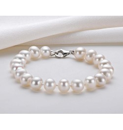 Freshwater Cultured Pearl Bracelet White Pearl All Shape Clasp Strand Bracelets for Women Jewelry Gift Size: 6-7mm/7-8mm/8-9m...