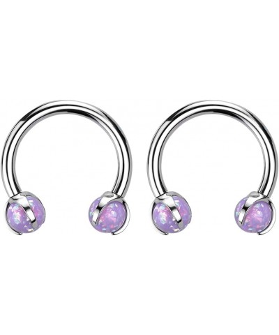 2PCs 16G G23 Titanium Circular Horseshoe Barbell Nose Ring Opals Dragon Claws Septum Rings Hoop Daith Earring Helix Lip Carti...