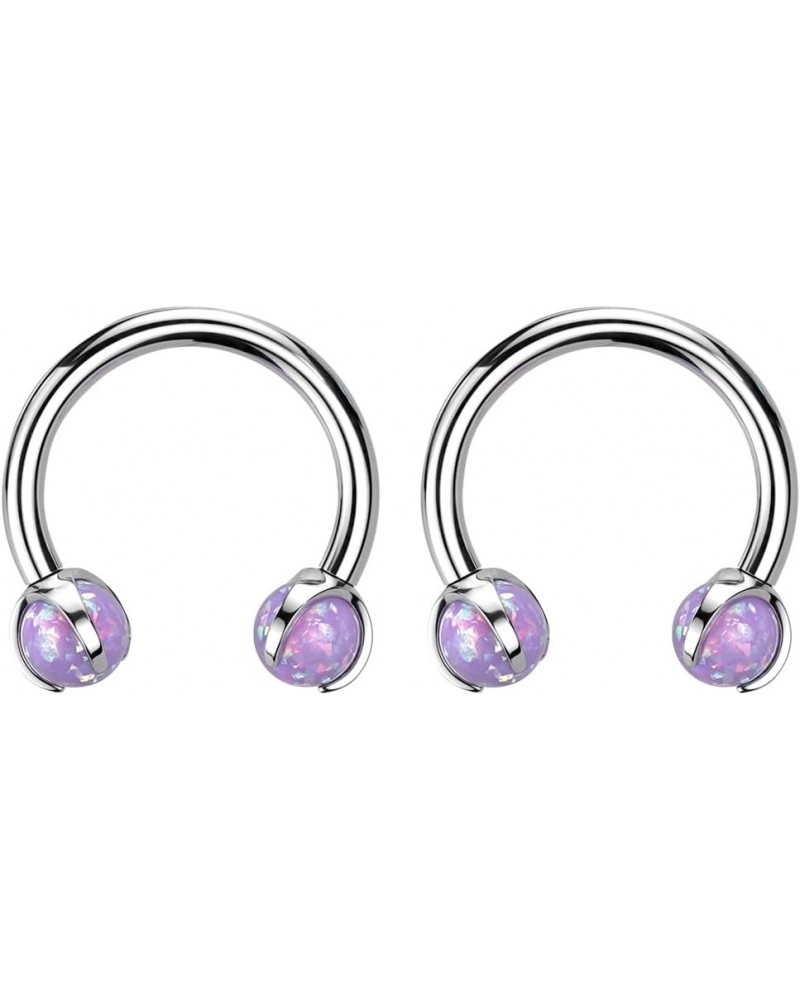 2PCs 16G G23 Titanium Circular Horseshoe Barbell Nose Ring Opals Dragon Claws Septum Rings Hoop Daith Earring Helix Lip Carti...