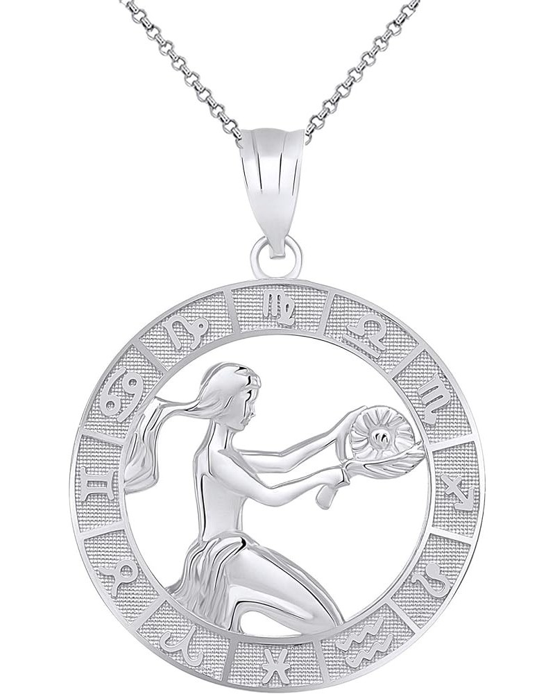 Sterling Silver Zodiac Pendant Necklace 22.0 Inches Virgo $18.00 Necklaces