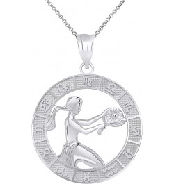 Sterling Silver Zodiac Pendant Necklace 22.0 Inches Virgo $18.00 Necklaces