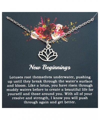 PLITI Lotus Necklace For Yoga Lovers New Beginnings Gift Lotus Inspirational Gift Lotus Flower Jewelry Yoga Karma Gift lotus ...