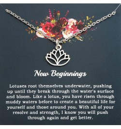 PLITI Lotus Necklace For Yoga Lovers New Beginnings Gift Lotus Inspirational Gift Lotus Flower Jewelry Yoga Karma Gift lotus ...