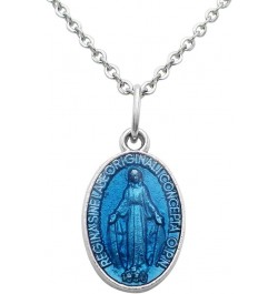 Women's Something Blue For The Bride Blessed Mary Miraculous Enamel Medal Religious Christian Pendant Necklace, 18 $11.07 Nec...