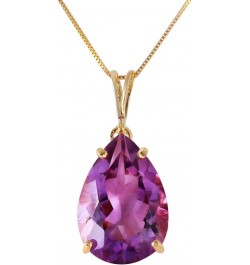 5 Carat 14k Solid Gold Necklace with Natural Amethyst Pendant 14.0 Inches $200.20 Necklaces