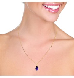 5 Carat 14k Solid Gold Necklace with Natural Amethyst Pendant 14.0 Inches $200.20 Necklaces