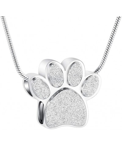 Dog Paw Shaped Cremation Jewelry for Ashes Cute Urn Necklaces for Dog Cat Stainless Steel Keepsake Pendant Ashes Locket for W...