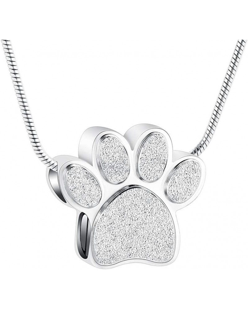 Dog Paw Shaped Cremation Jewelry for Ashes Cute Urn Necklaces for Dog Cat Stainless Steel Keepsake Pendant Ashes Locket for W...