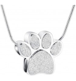 Dog Paw Shaped Cremation Jewelry for Ashes Cute Urn Necklaces for Dog Cat Stainless Steel Keepsake Pendant Ashes Locket for W...