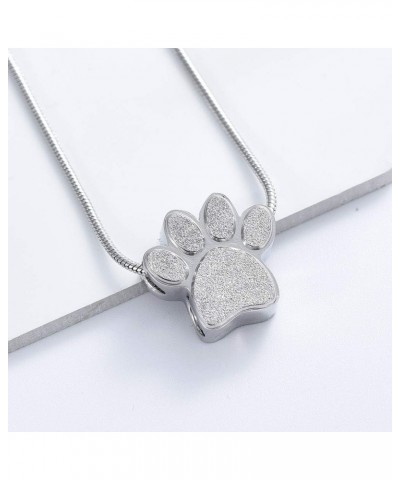 Dog Paw Shaped Cremation Jewelry for Ashes Cute Urn Necklaces for Dog Cat Stainless Steel Keepsake Pendant Ashes Locket for W...