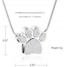 Dog Paw Shaped Cremation Jewelry for Ashes Cute Urn Necklaces for Dog Cat Stainless Steel Keepsake Pendant Ashes Locket for W...